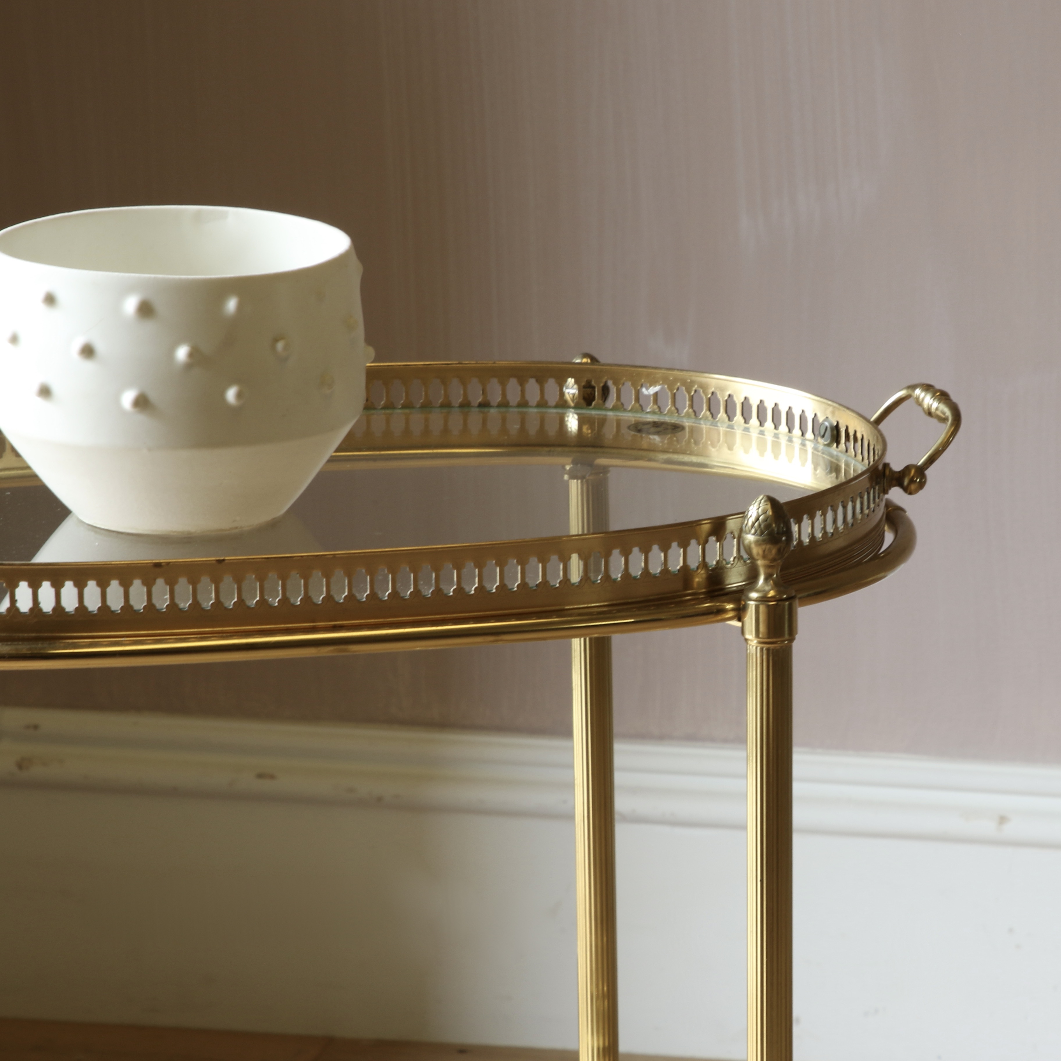 A Small French Brass Bar Cart